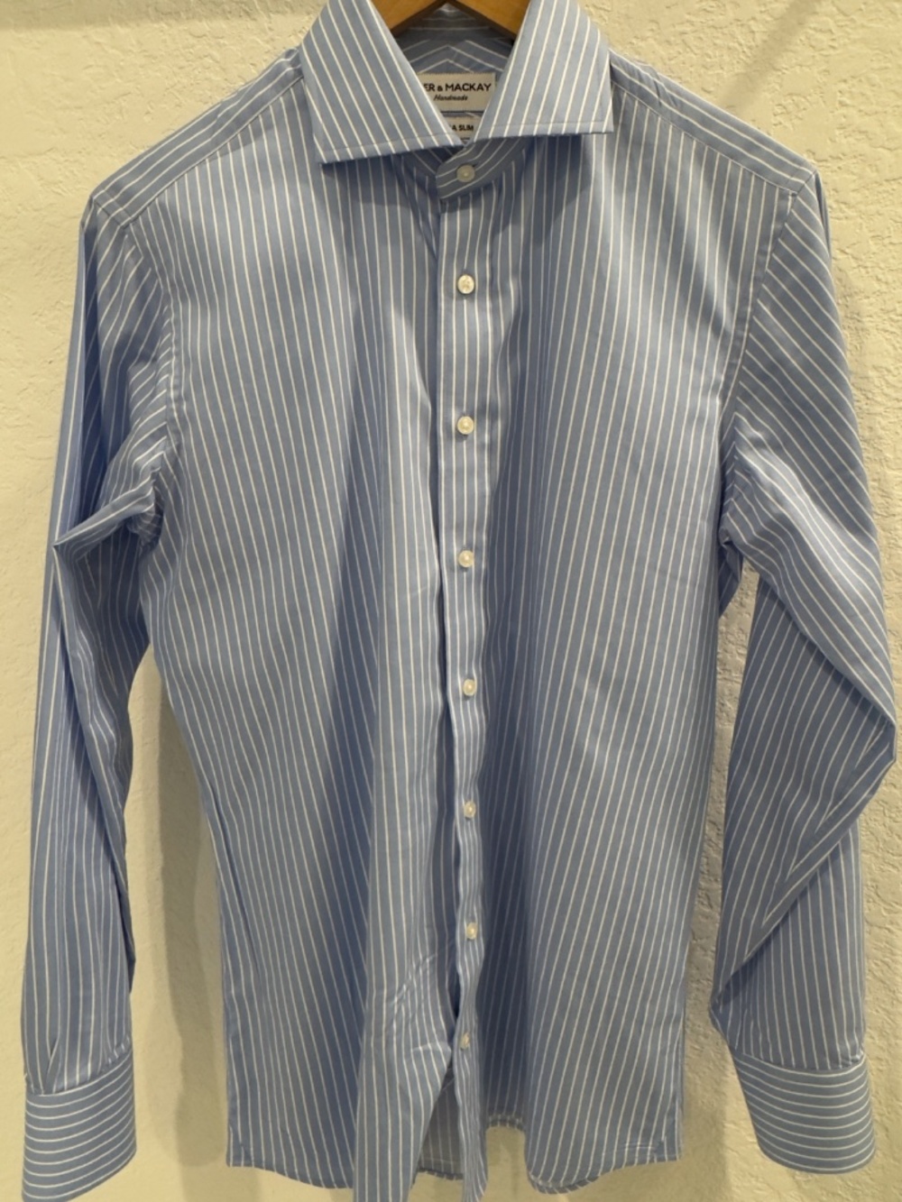 Spier & Mackay Men's Shirt - Light Blue Reverse Stripe